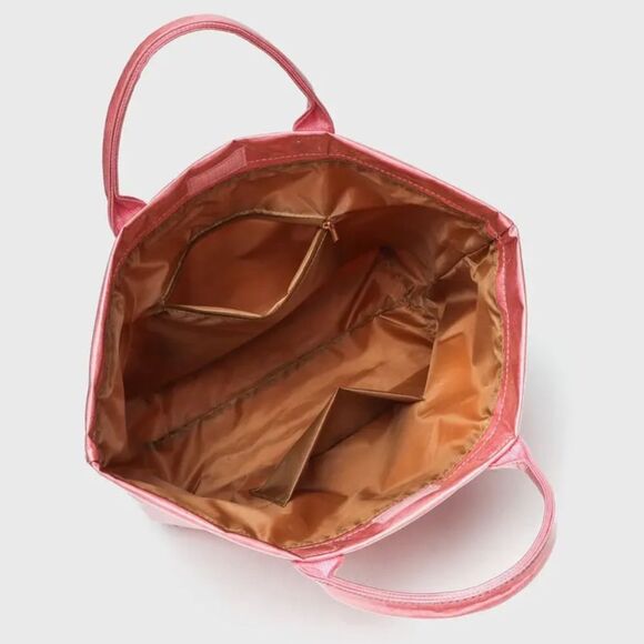 Baby Pastel Pink Vinyl Covered Paper Bag Stylish Tote Bag - Picture 3 of 5